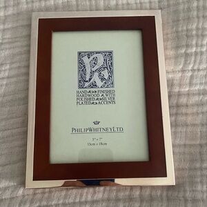 PhillipWhitneyLTD Silverplate and Hand Finished Hardwood 5x7” Picture Frame